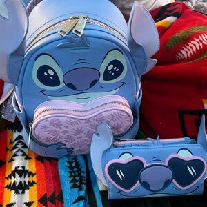 Stitch bag with matching wallet